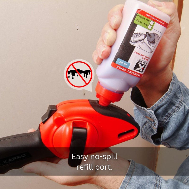 Kapro 214 Ergonomic Sure Grip Layout and Marking Chalk Line with Retractable Line Level  100' Line by Kapro - Image 2
